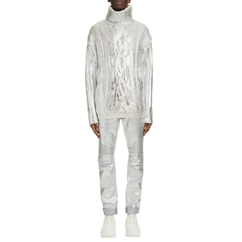 Brown Wool Men Turtleneck Sweater