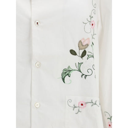 White Cotton Pattern Shirt