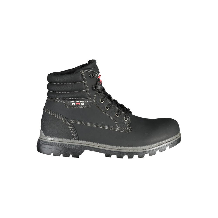 Black Polyester Men Boot