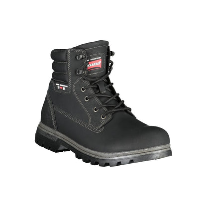 Black Polyester Men Boot