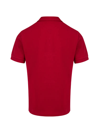 Red Cotton Collared Polo Shirt