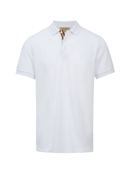 White Cotton Collared Polo Shirt