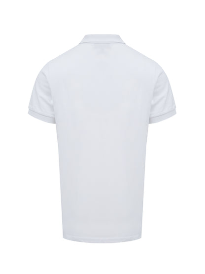 White Cotton Collared Polo Shirt
