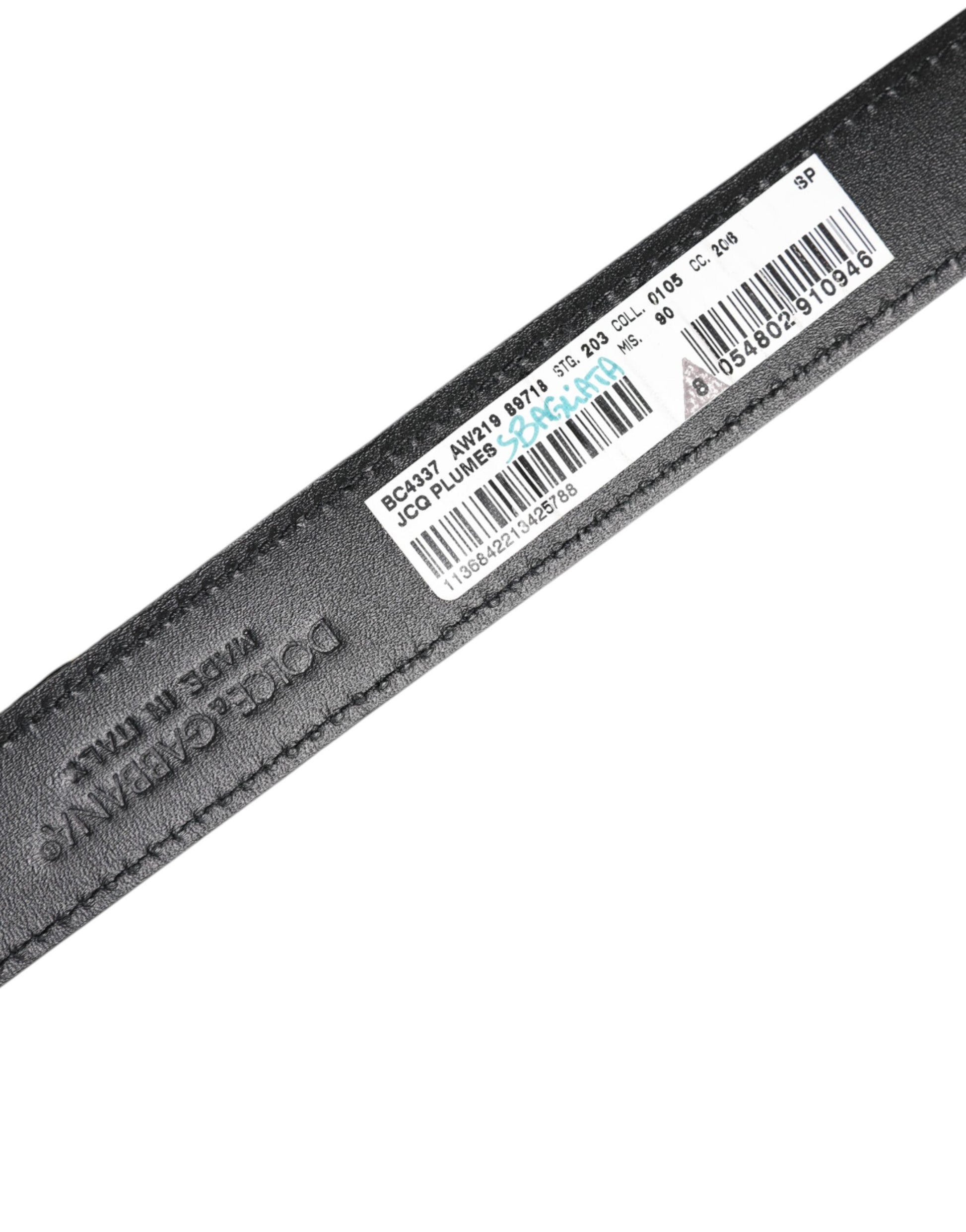 Multicolor Jacquard Leather Metal Buckle Belt