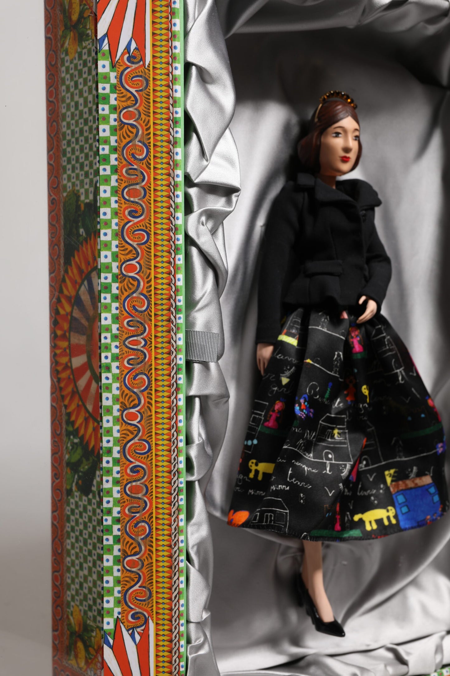 Black Dress Ceramic Porcelain Fashion Leather Sicily Dolls