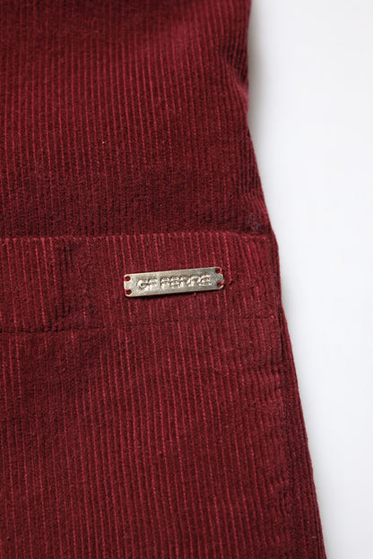 Maroon Corduroy Regular Fit Men Coat Blazer Jacket