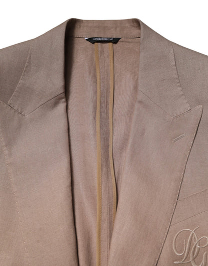 Beige TAORMINA Single Breasted Coat Blazer