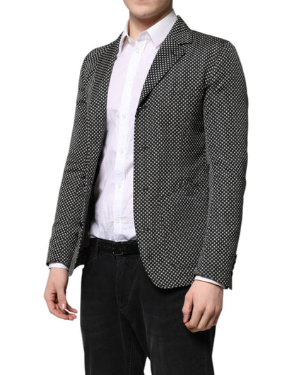 Black White Patterned Men Suit Coat Blazer