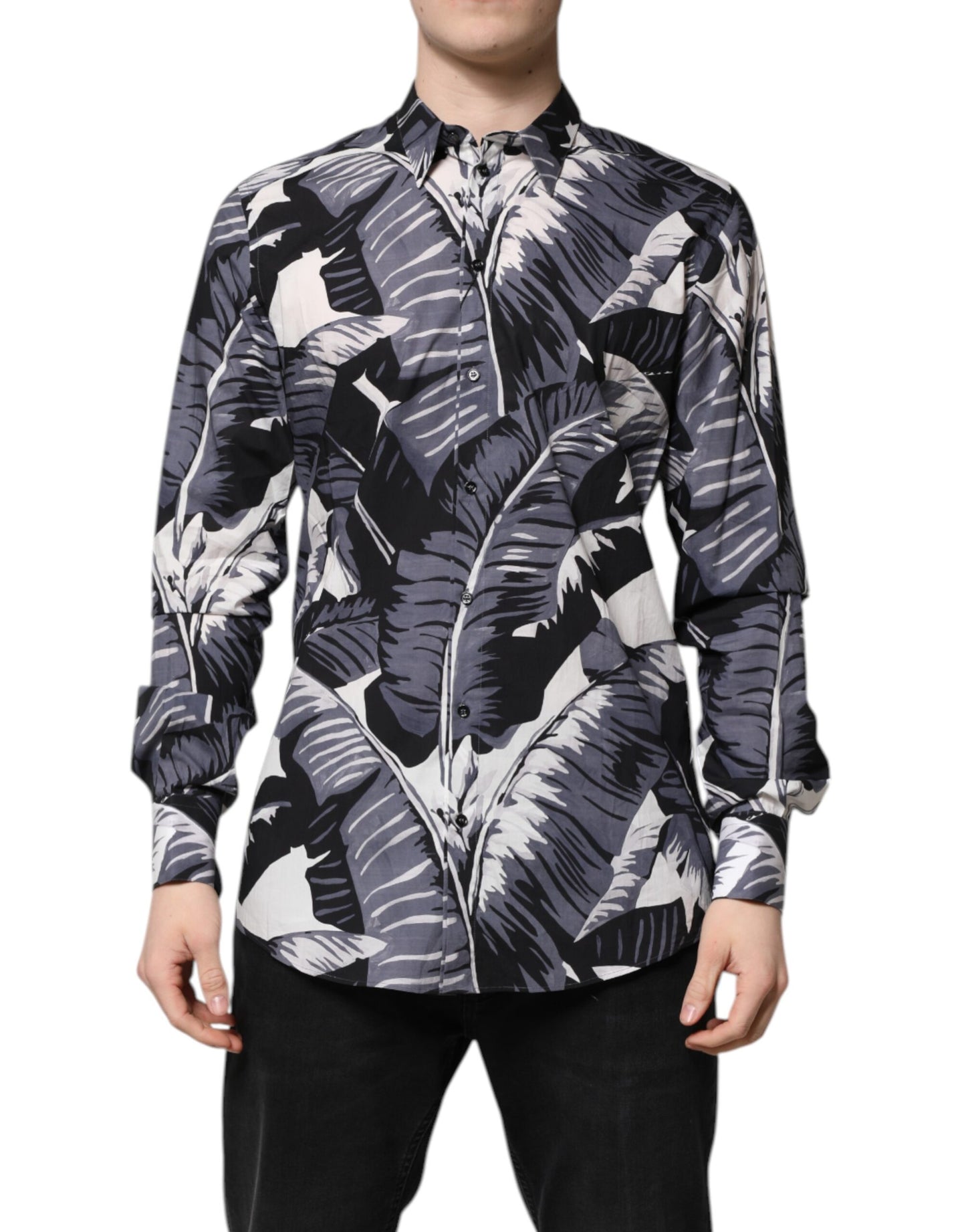 Multicolor GOLD Cotton Banana Leaf Print Shirt