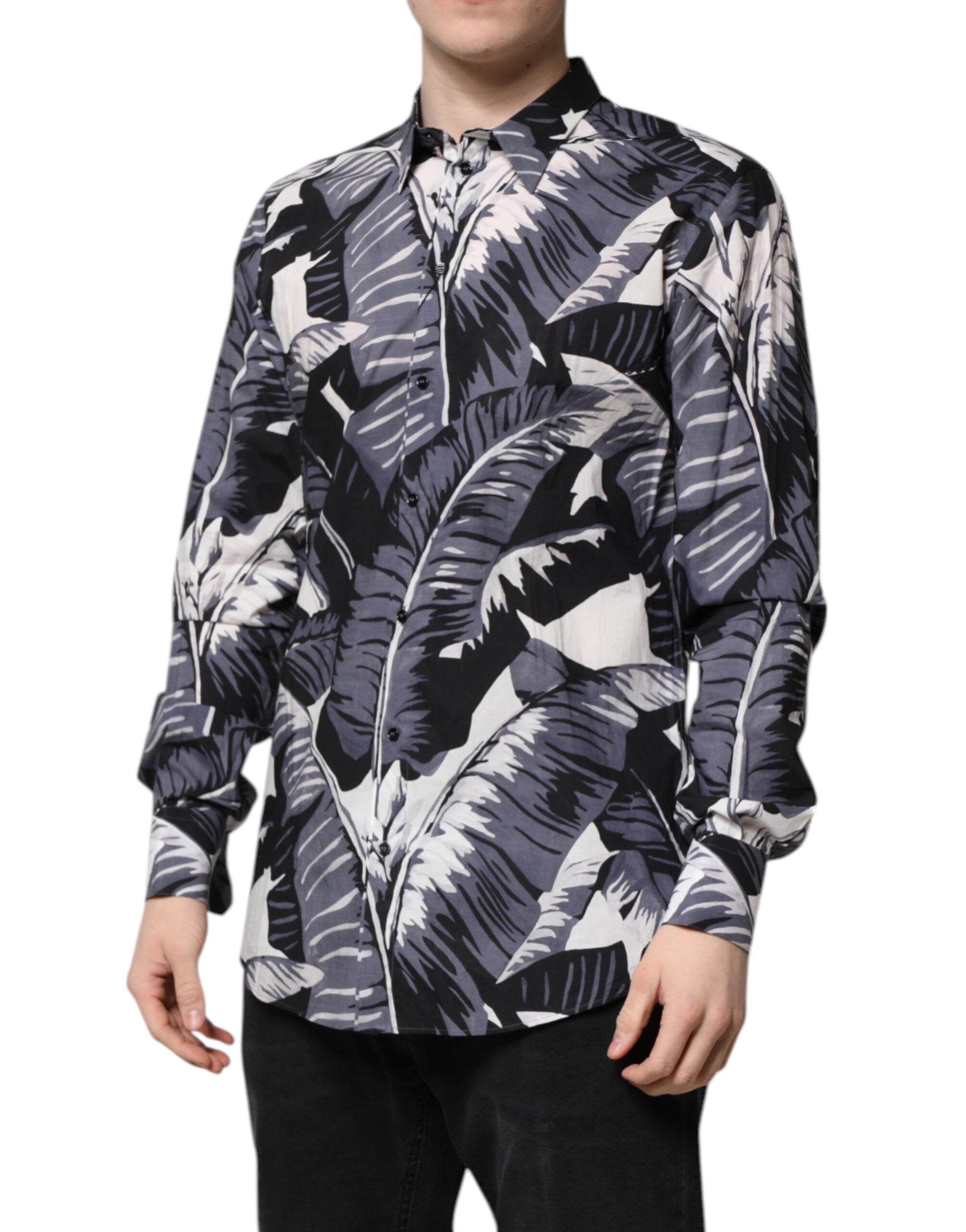 Multicolor GOLD Cotton Banana Leaf Print Shirt