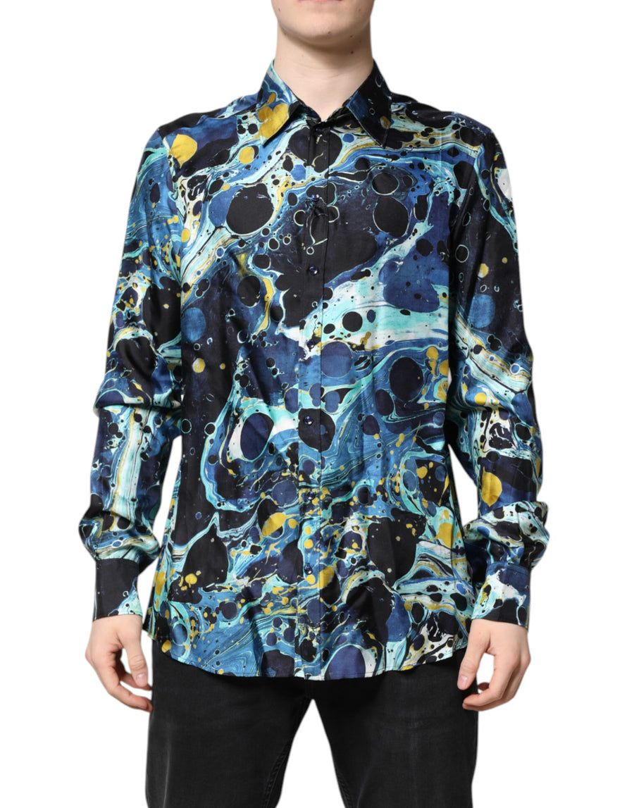 Multicolor Marble Print MARTINI Dress Shirt