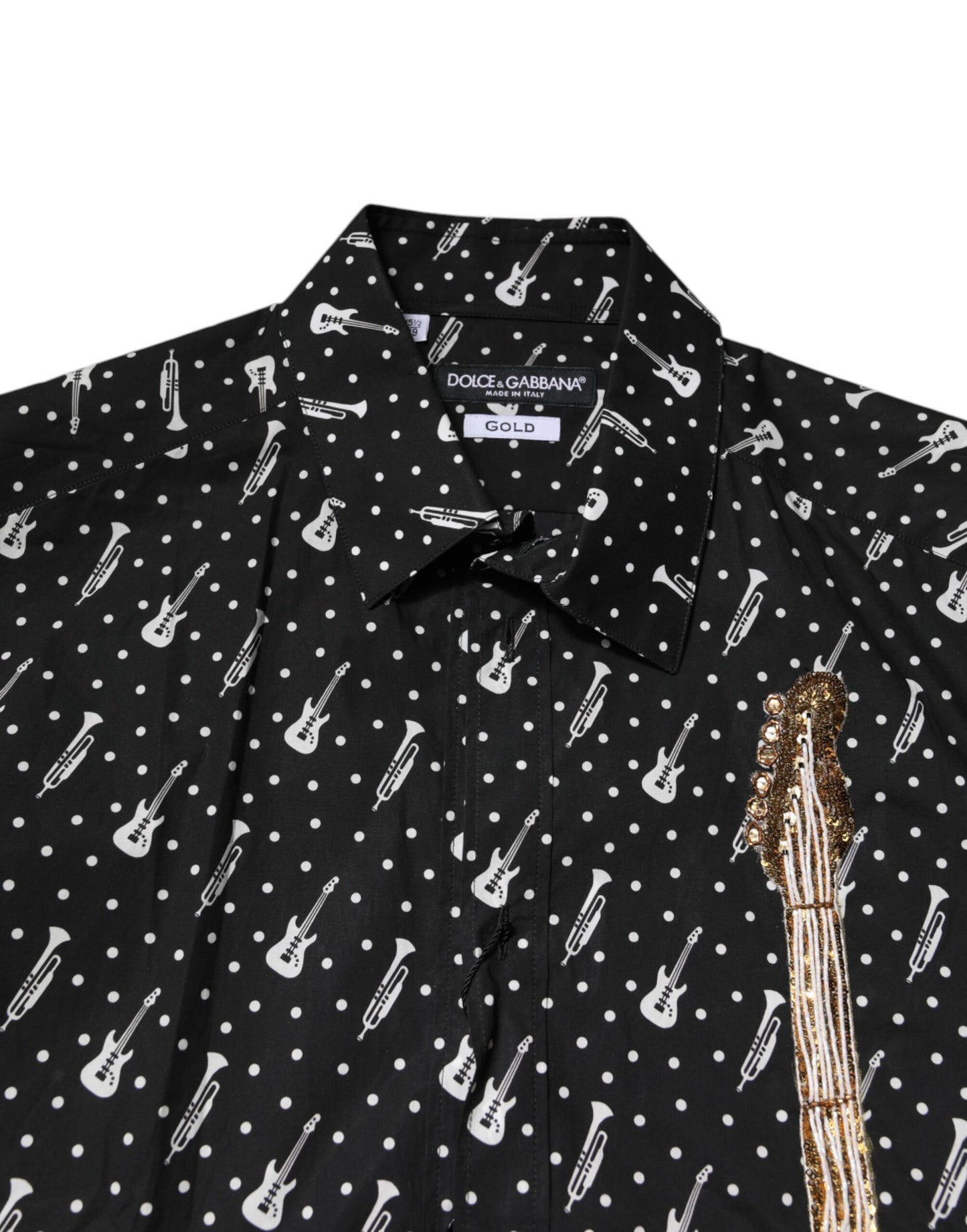 Black GOLD Instrument Embellished Shirt