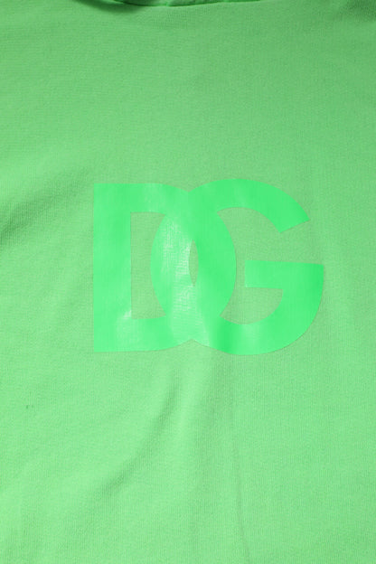 Green Cotton DG Logo Print Hooded Sweater