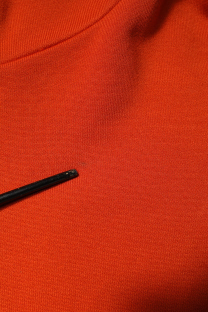 Orange Cotton Hooded Men Sweatshirt Sweater