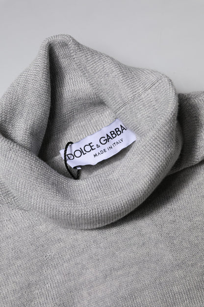 Gray Wool Knitted Men Pullover Sweater