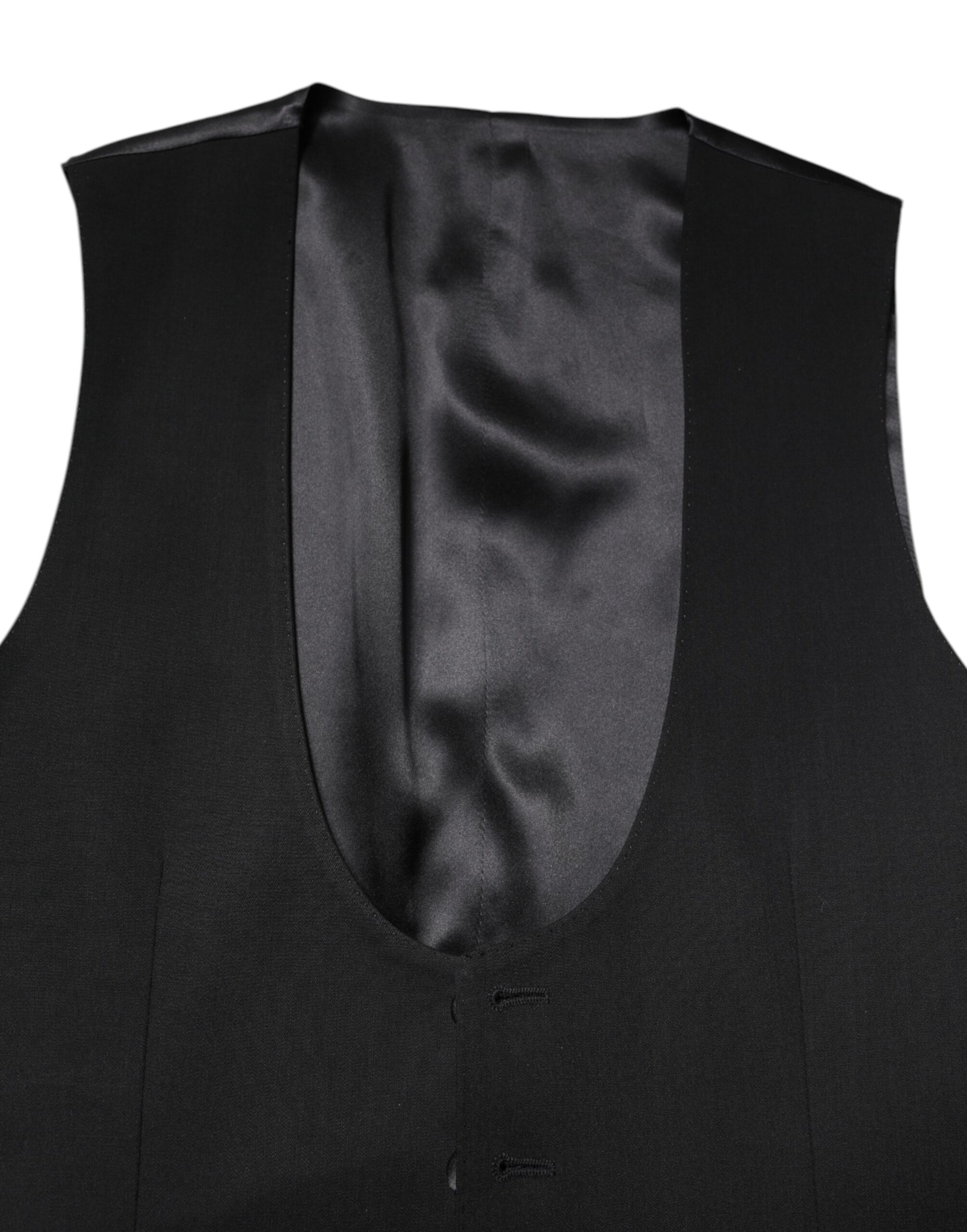 Black Wool Waistcoat Dress Formal Vest