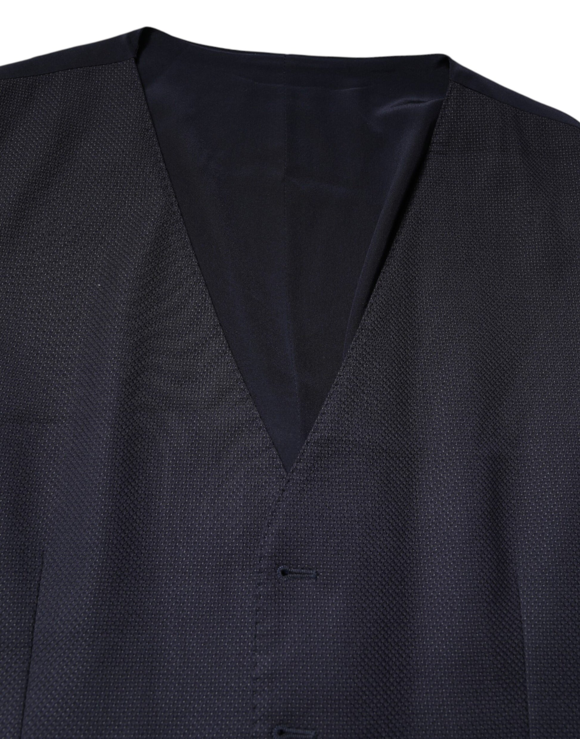 Black Wool Waistcoat Dress Formal Vest