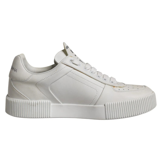 White Miami Leather Low Top Sneakers Shoes