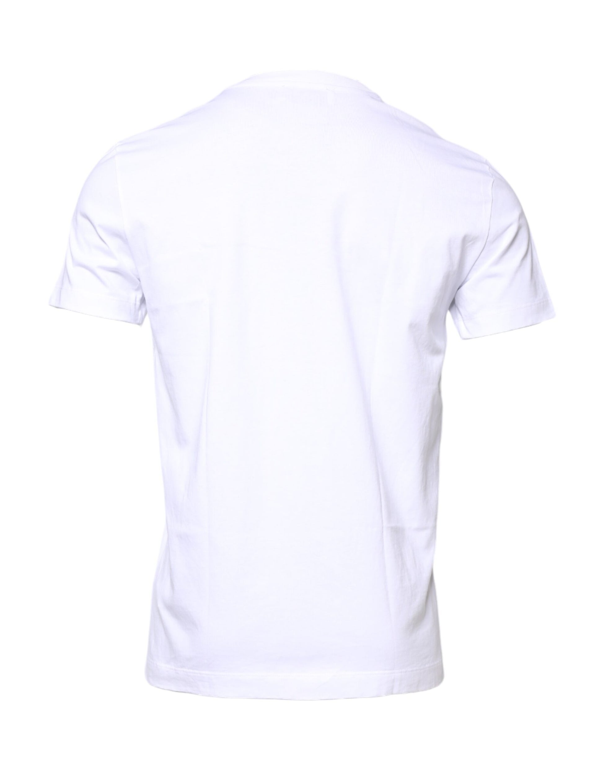 White Cotton DG Embroidery Crew Neck T-shirt