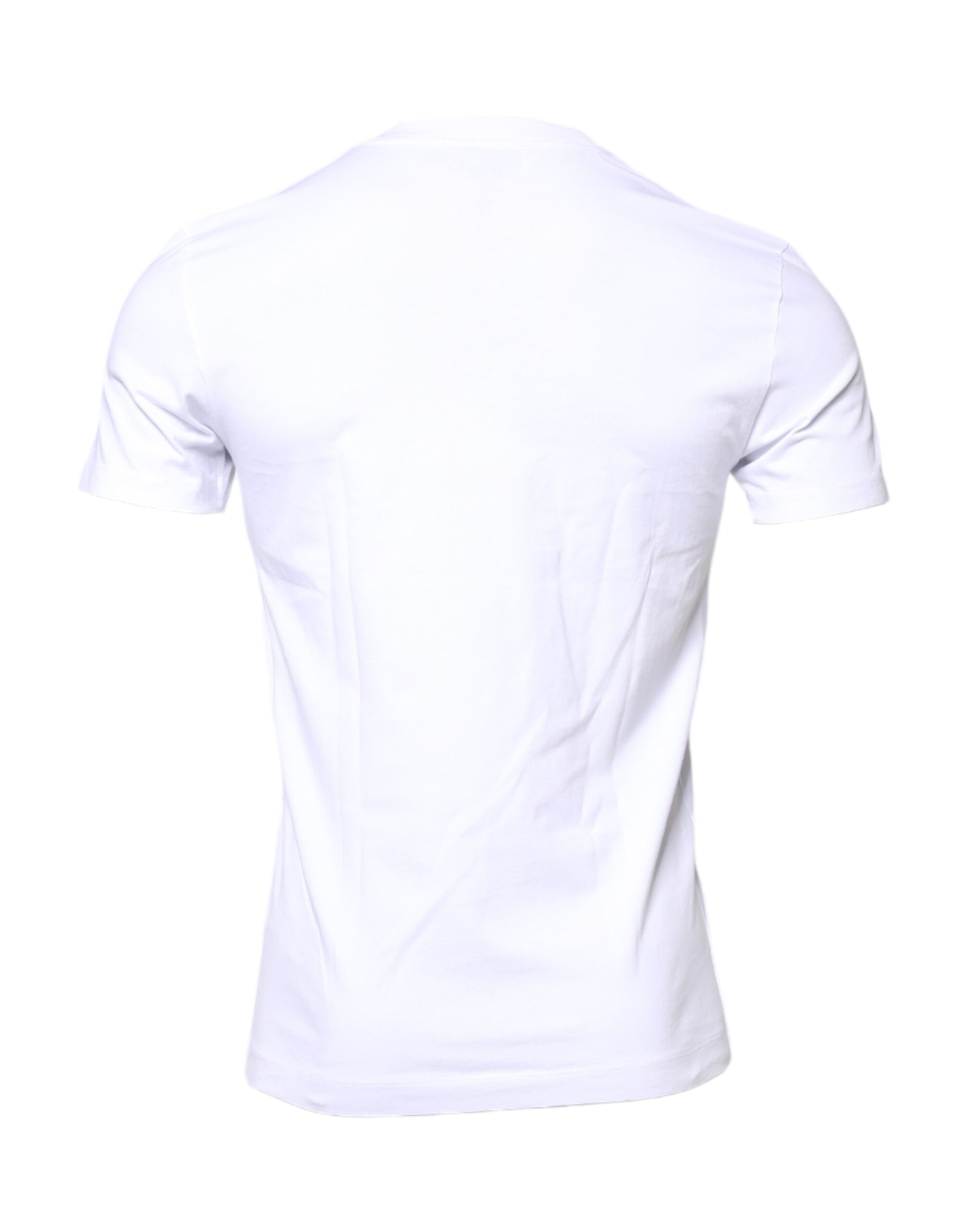 White Cotton Logo Patch Crew Neck T-shirt
