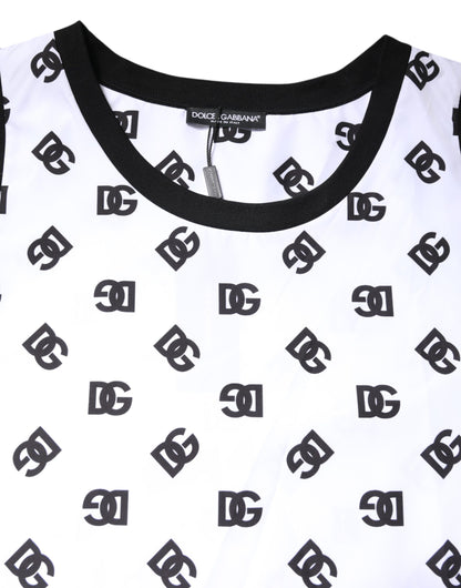 White Polyester Sleeveless DG Logo T-shirt