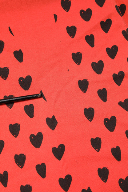 Red Cotton Sleeveless DG Heart Logo T-shirt