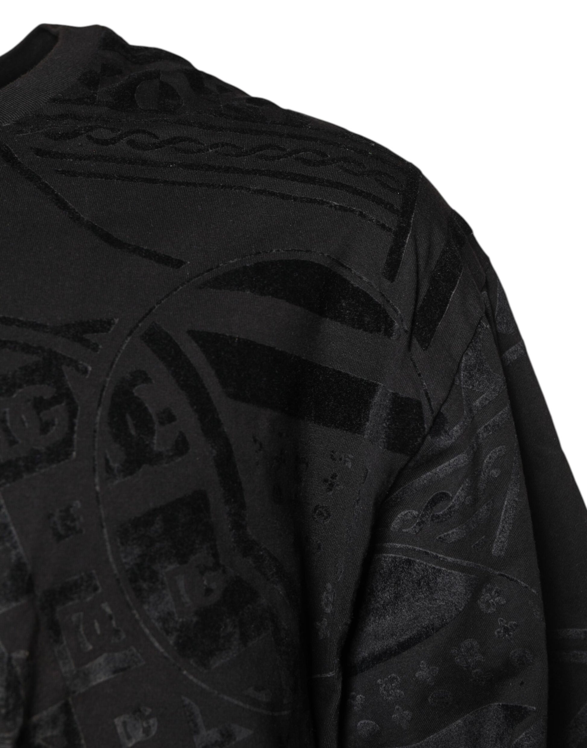 Black Cotton Bandana Logo Crew Neck T-shirt