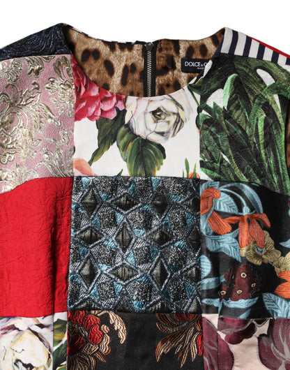 Multicolor Patchwork Sleeveless Sheath Dress