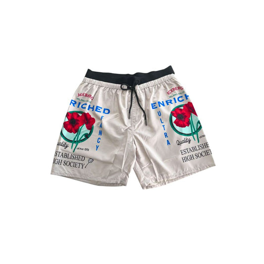 White Polyester Men Swim Short