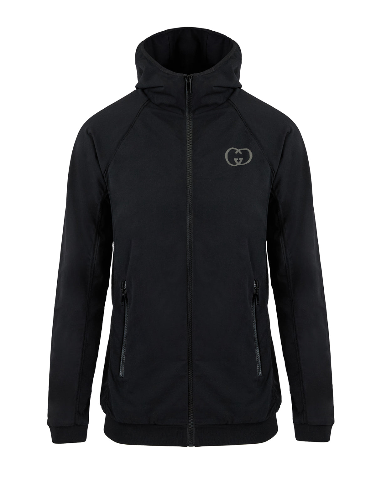 Black Polyamide Hoodie Sweatshirt
