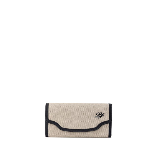 Beige Fabric And Leather Wallet