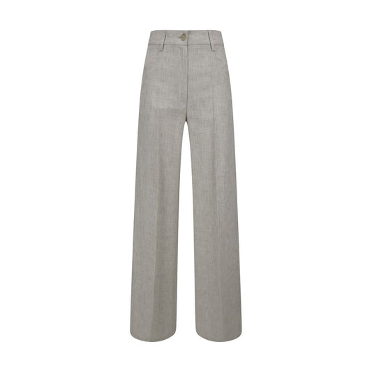 Gray Viscose Casual Pants