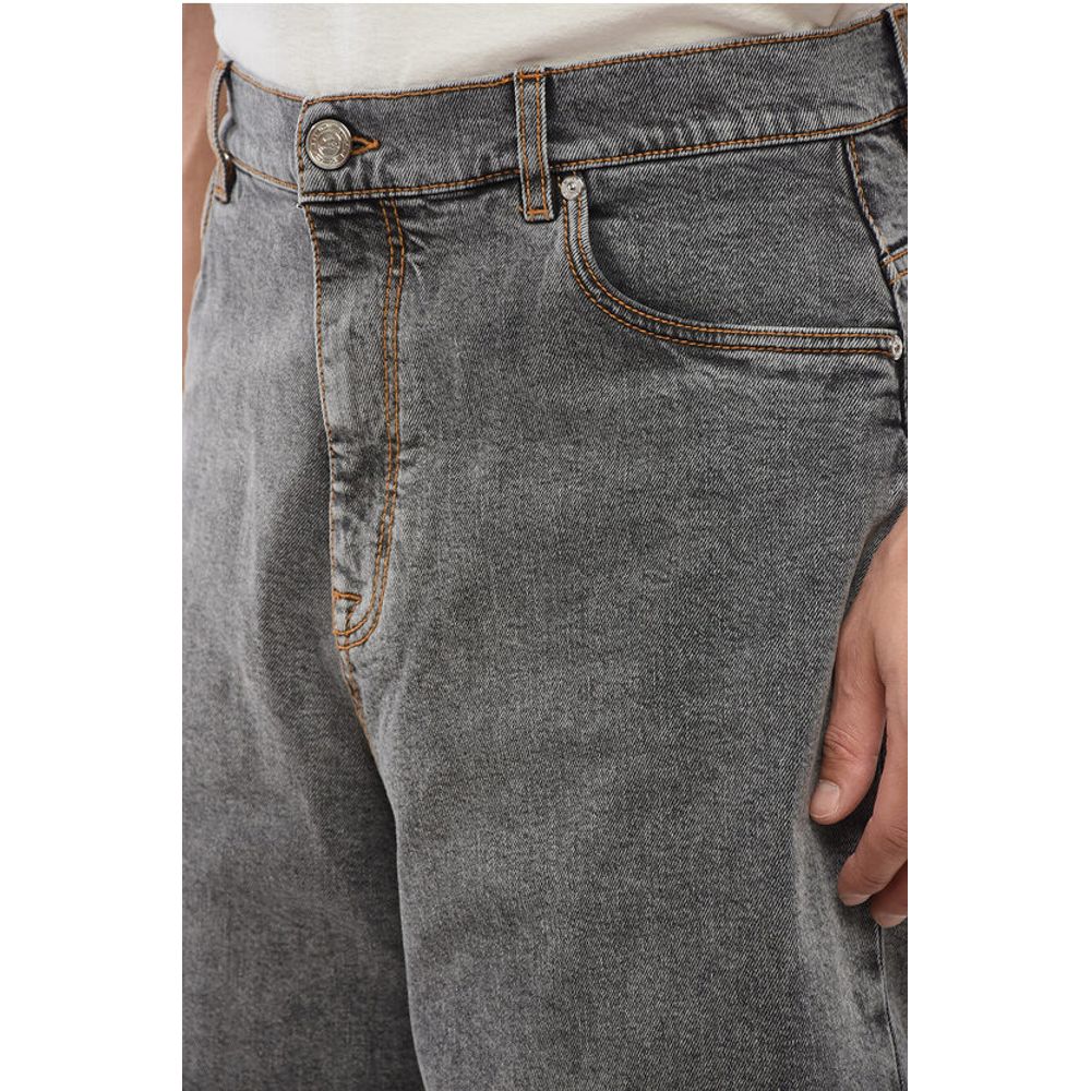 Stone Washed Wide Leg Denims