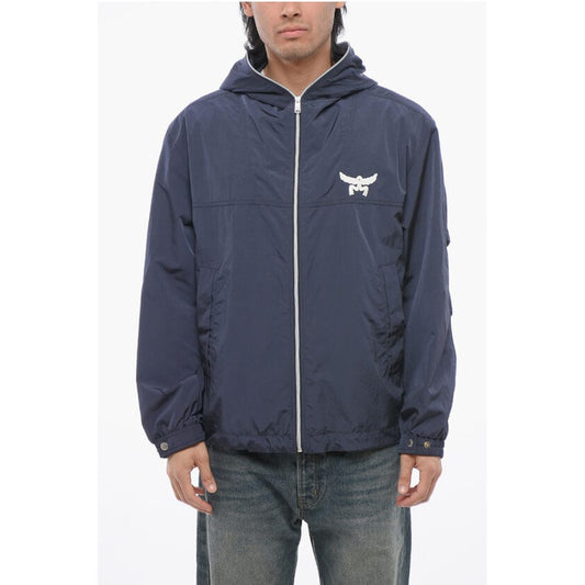 Nylon Jacket with Hood and 2-Pockets