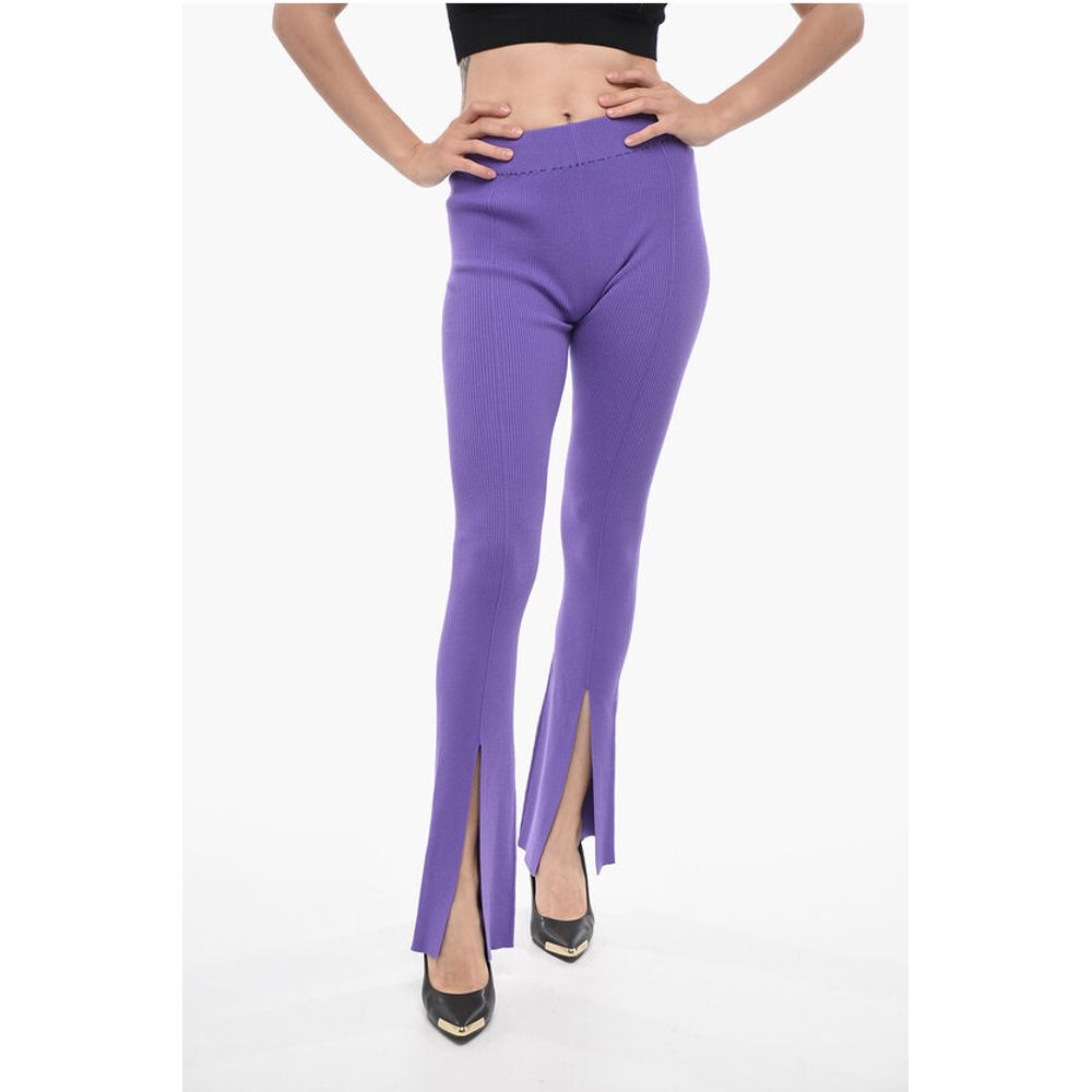 High Waist Ribbed Palazzo Pants