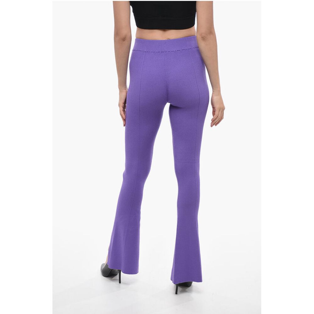 High Waist Ribbed Palazzo Pants