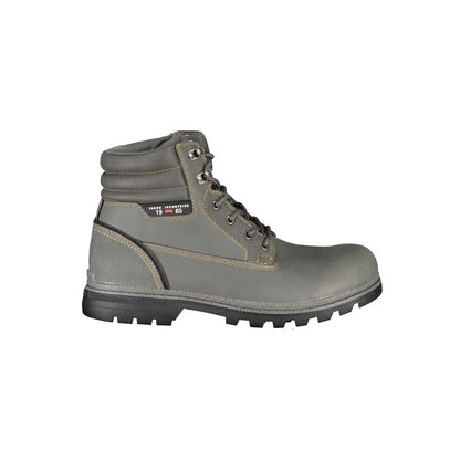 Gray Polyester Mens Boot