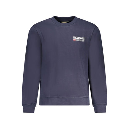 Blue Cotton Men Sweater