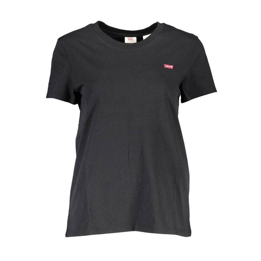 Black Cotton Women T-Shirt