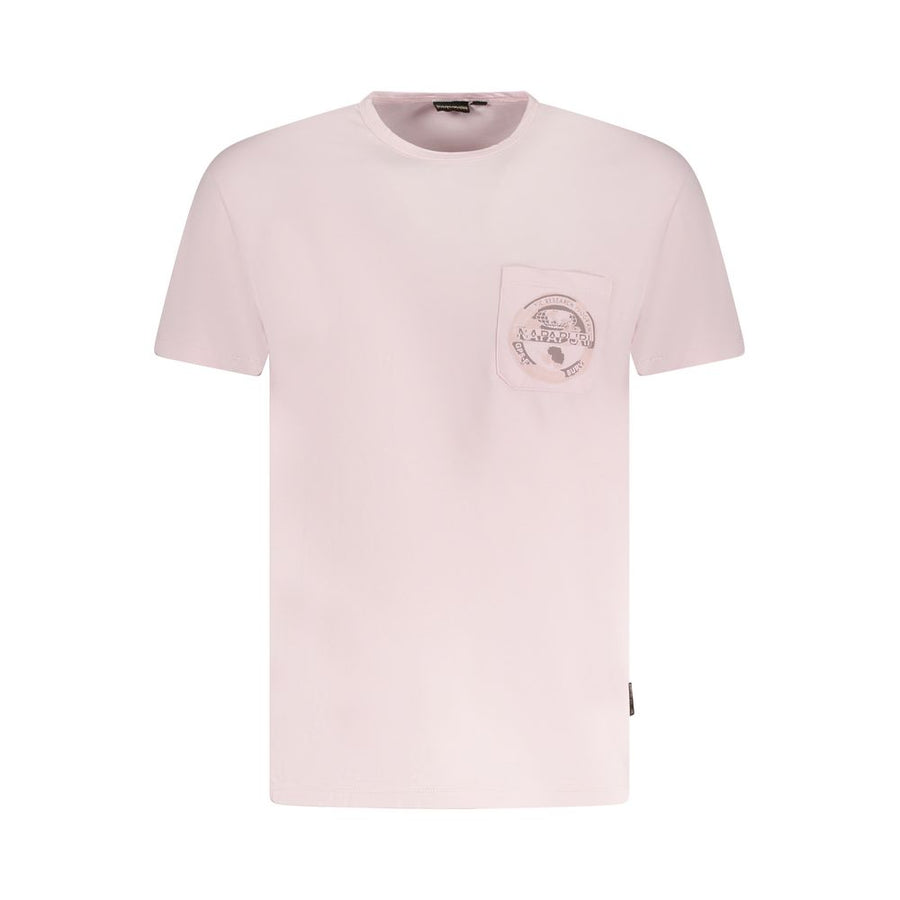 Pink Cotton Men T-Shirt