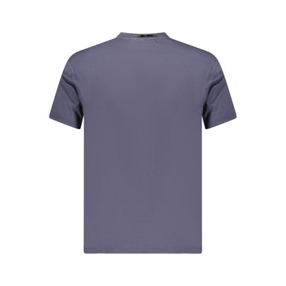 Blue Cotton Men T-Shirt