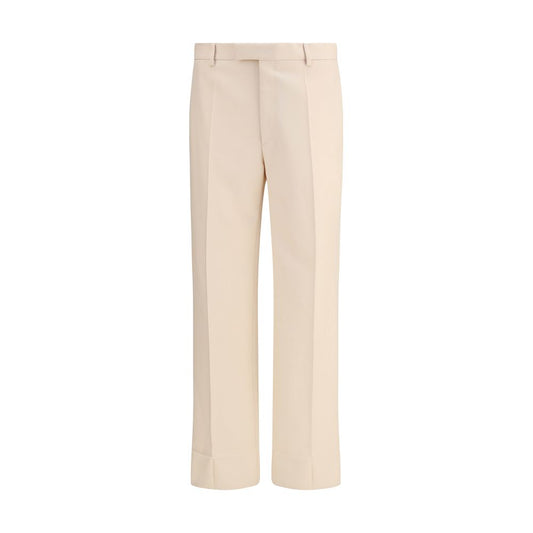 Cream Fleece Wool Dress Pants