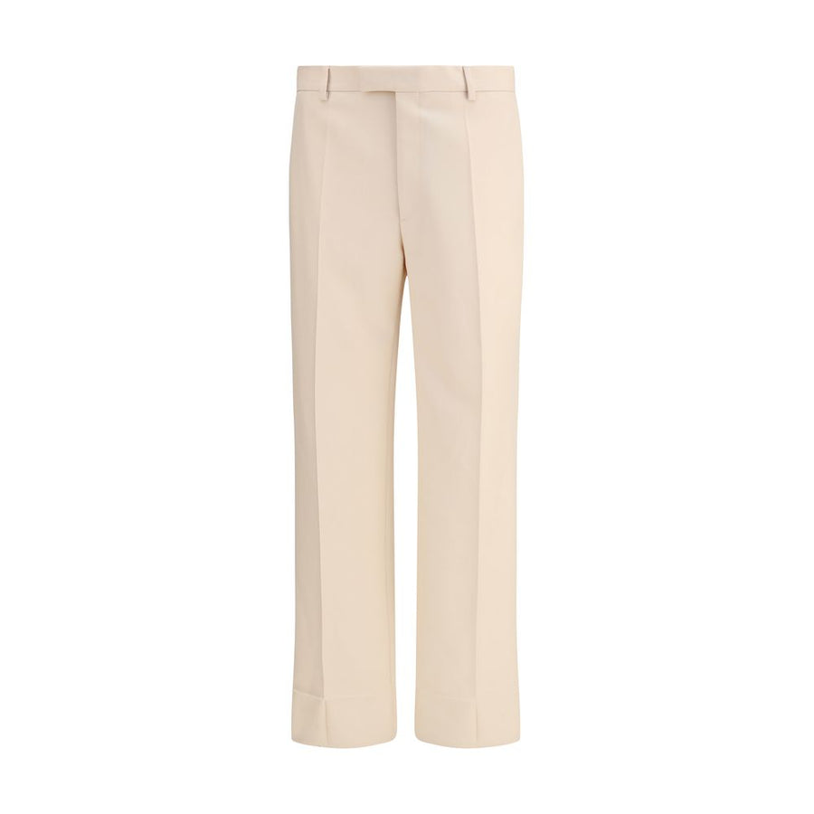 Cream Fleece Wool Dress Pants