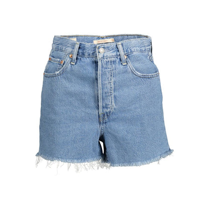 Blue Cotton Women Shorts