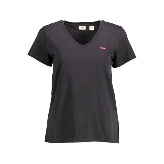 Black Cotton Women T-Shirt