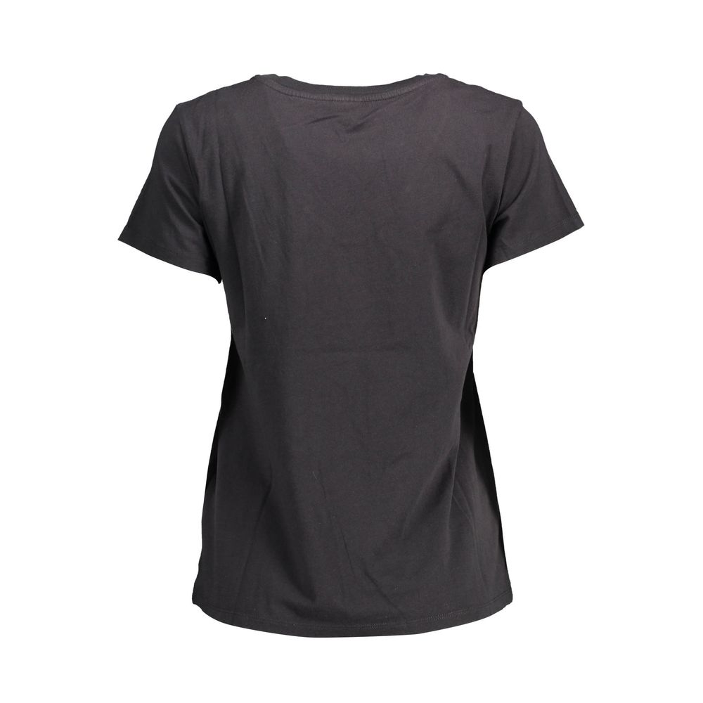 Black Cotton Women T-Shirt