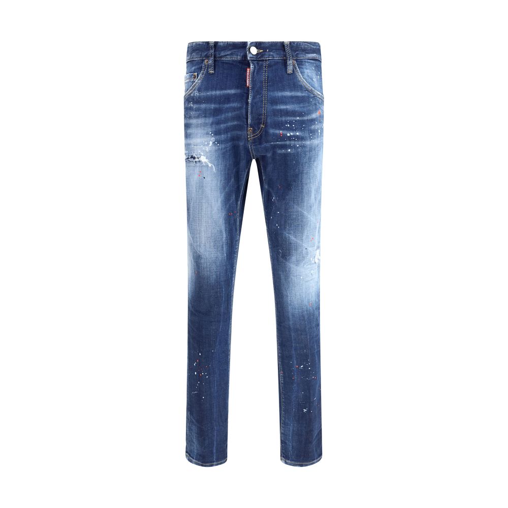 Blue Cotton Slim Fit Jeans