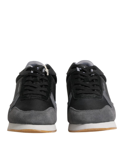 Black Gray Lace Up Low Top Casual Sneakers Shoes