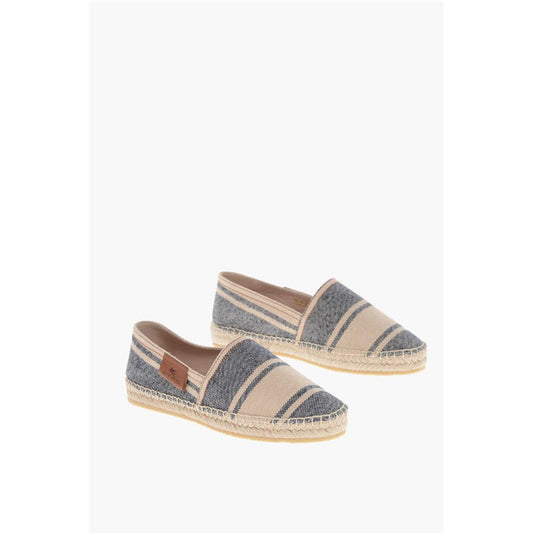 Stripe Patterned Canvas Espadrillas