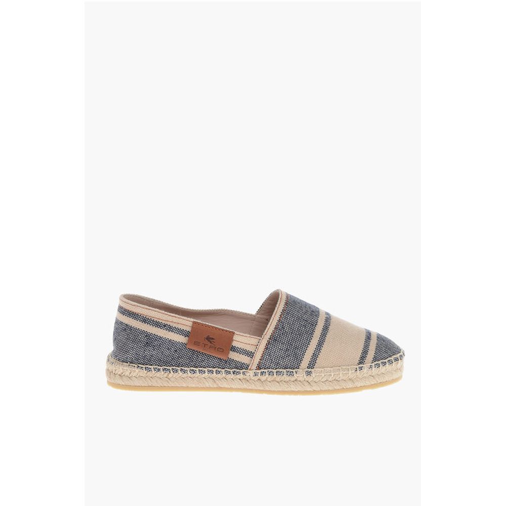 Stripe Patterned Canvas Espadrillas